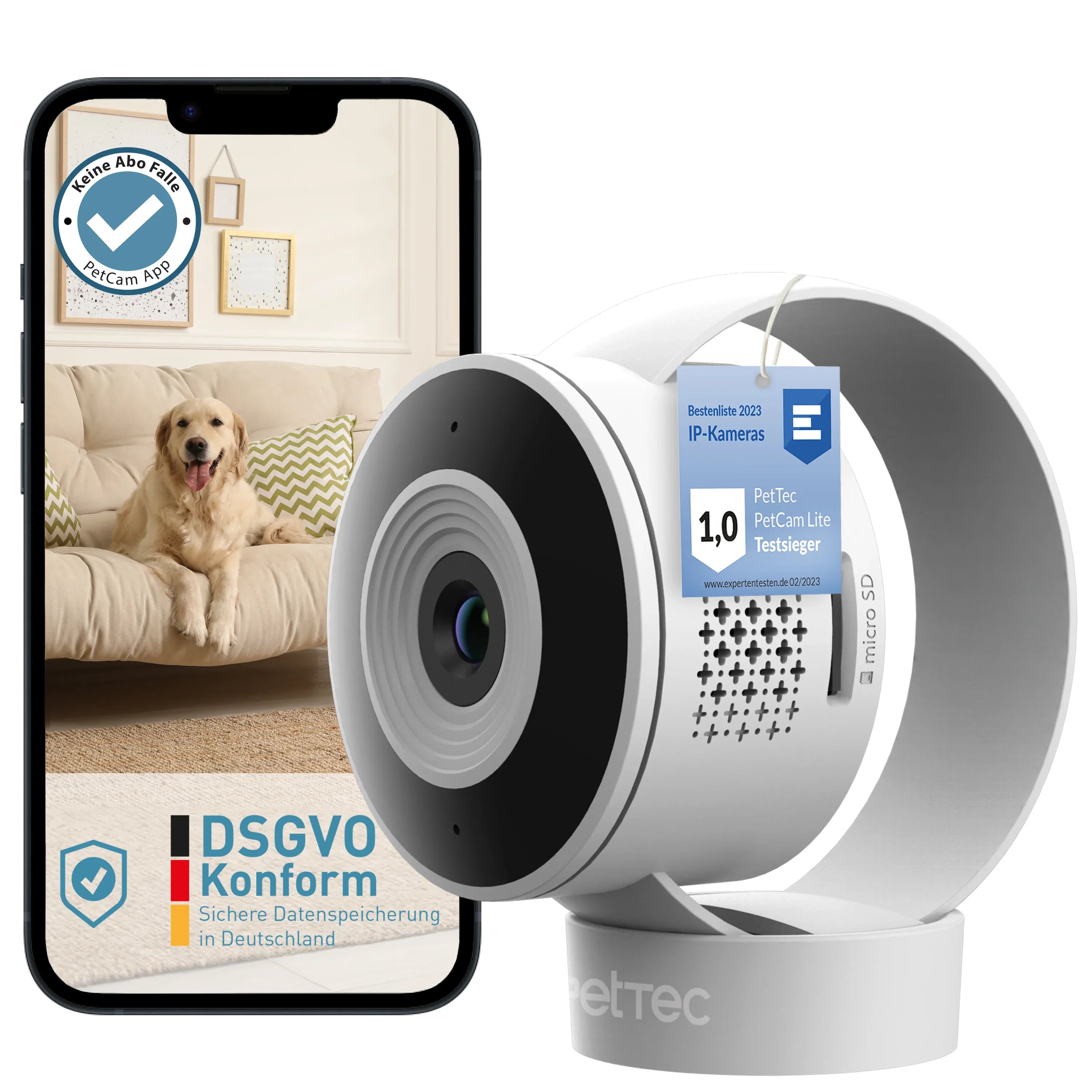 PetTec Cam Lite: Smart HD Pet Camera with Night Vision & 2-Way Audio - Gomix Brands Outlet